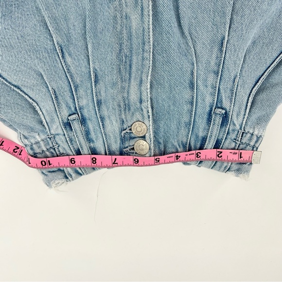 Zara High Rise Denim Mom Shorts Pleated Wedgie High - Picture 10 of 11